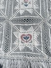 Handmade Afghan White Country Cottage Style Throw Blanket Birds House 44x71