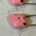 Lot Of 7 Vintage Pink Teddy Bear Baby Diaper Large Safety Pins Retro Homesteader