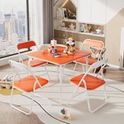 Portable 5 Pcs Kid Folding Card Table And Chairs Set With Soft Pu Padded Cushion
