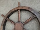 Vintage Wood Decorative Ship s Wheel 17 25  1980 Nautical Beach  Wall Or Shelf