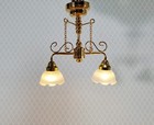 Dollhouse Miniature Led Battery Ceiling Light 2 Arm Chandelier 1 12 Scale Lt7435