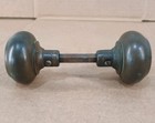 Antique Brass Concentric Ring Door Knob Set W  Spindle Vintage Radial Design