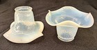 Pair Of Antique Opalescent Blue Art Glass Lamp Shades 2 1 4 Fitter