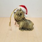 Adorable Yorkshire Terrier Dog Christmas Ornament Santa Hat  Holiday Decor