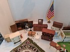 Large Lot Vintage Miniature Dollhouse Furniture Accessories Some Handmade