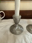 Vtg Empire Pewter Candlesticks Weighted Pair 4    Tall Colonial Primitive Cottage
