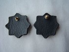 Goth Halloween Costume Earrings Stud Black Sequin Flower Red Acrylic Center