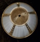 Vintage Art Deco Frosted Blue Glass Ceiling Hanging Light Fixture Lamp Shade