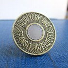 Nyc Subway Token Tie Tack   Lapel Pin - Repurposed Vintage New York City Coin