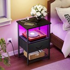 Superlele Beside Table With Charging Station  Led Nightstand-zengc