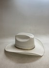 Summit Hat Co  Men s White Straw Cowboy Hat Braided Band Made In Mexico Sz 7 1 8