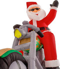 Christmas Masters 7 5 Ft Long Inflatable Santa Claus Riding A Motorcycle With Ha