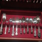 1950 s 57 Piece  Rogers Silverware Set In Original Case 
