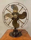 Antique Emerson Step Base  Oscillating Fan 21646 With Brass Blades And Cage  2 