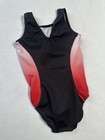 Gk Elite Leotard Gymnastics Glitz   Glam Tank Red   Black Sparkle Gem Look  Cm