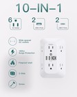 Surge Protector 6 Outlet Extender Splitter Wall Charger 2 Usb-c Port Power Strip
