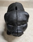 Vintage Antique Cast Iron 8  Black Pig Piggy Coin Bank Screw Opening