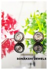 Rose Cut Diamond Sterling Silver Stud Earrings  Handmade Pave Jewelry Earrings