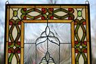 20 w X 34 h Handcrafted Jeweled Stained Glass Window Panel 