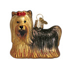 Old World Christmas Yorkie Yorkshire Terrier Dog Glass Christmas Ornament 12151