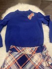 Janie And Jack Girls 6 6y Blue Pink Ruffle Poppy Sweater Plaid Tweed Skirt Euc