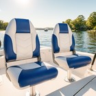Northcaptain Deluxe White pacific Blue High Back Folding Boat Seat  2 Seats