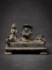 Antique Indian Bronze Shiva Lingam Altar From India  19th Century