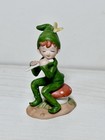 Vintage 1983 Lefton Pixie Elf W butterfly Mushroom   Flute  03563 Figurine Rare