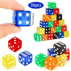 Hooqict 36 Pieces Casino Dice Set 19mm Large Dice Game Acrylic 6 Sided Colored D