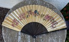 Vintage Asian-style Hand-painted Floral Folding Fan Wall Decor 