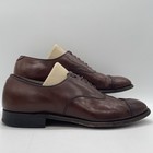 Vtg Johnston   Murphy Mens 12 B aa Shoes Aristocraft Brown Cap Toe Oxfords Usa