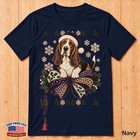 Ugly Christmas Sweater Basset Hound Design For Dog Lovers Holiday T-shirt E3