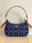 Coach Caf82 Teri Shoulder Bag Signature Denim Natural Blue A  