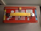 Vintage Peanuts Red Metal Lunch Box Snoopy Charlie Brown With Thermos 