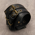 Leather Bracelet For Men Wrist Cuffs Leather Arm Bands Punk Leather Wristband Bl