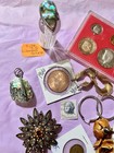 Bundled Estate Junk Drawer Lot  Us world Stamps  Silver Coins  Vintage Jewelry
