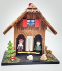 Vintage Tfa Dostmann German Weather House Wood Hygrometer Traditional Folk Art