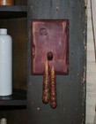 Primitive Handmade Wood Wall Peg Distressed Barn Red Farmhouse