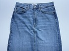 Cos Long Denim Skirt Womens Size 6 Blue 5 Pocket Midi Zip Button Slit