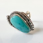 Vintage Navajo Sterling Silver Turquoise Ring Size 8