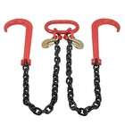 G80 3 8  X 3  V Bridle J-hook Tow Chain  Tow Recovery Chain 7100 Lbs Wll  Two 