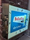 Vintage Beer Sign Ballantine Beer Light Up Clock  Newark Nj Jan 28 1960 Euc