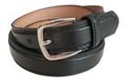 Men s Leather Casual Dress Plain Black Belt Silver Buckle Size M   L   Xl   Xxl