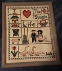 Framed Finished Cross Stitch  i Love The Simple Life 