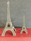 Vintage Circa 1980s Metal Paris Eiffel Towers Made In France - Set Of 2