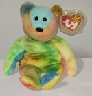 Ty Beanie Baby Garcia The Ty-dyed Bear  8 5 Inch  Mwmts Plush Stuffed Animal Toy