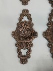 Lot Of 8 Ornate Vintage Hyer Copper  Cabinet Drawer Pulls   Backplates 6    