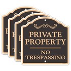 4 Pack Private Property No Trespassing Sign 12x12 Reflective Aluminum Yard