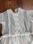 Vintage Toddler Girl White Nylon Party Circle Dress Sheer
