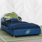 Delta Children Dinosaur Upholstered Twin Bed  Blue